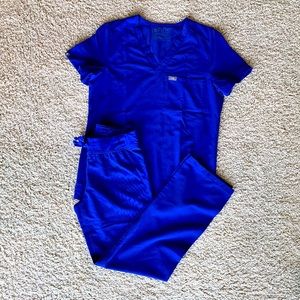 Figs Dark Royal Blue Scrub set